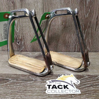 Pr Safety Stirrup Irons, grips, elastics, keepers *gc, clean, peeling grips, scratches, residue
