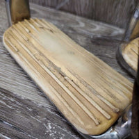 Pr Safety Stirrup Irons, grips, elastics, keepers *gc, clean, peeling grips, scratches, residue
