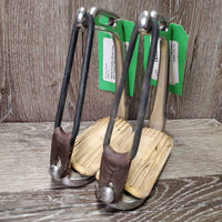 Pr Safety Stirrup Irons, grips, elastics, keepers *gc, clean, peeling grips, scratches, residue
