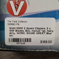 2 Speed Clippers, 3 x 10W Blades, Box, manual *gc, hairy, dirty, WORK, SOUND GREAT
