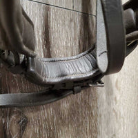 Monocrown Dressage Bridle, Crank, Bling, Braided Reins *gc, clean, rubs, faded, dirt & residue, Browband: mismatched, peeling & missing bling
