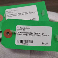 Pr Fleece No Bow Wraps *gc, clean, dingy, pilly, mnr hair