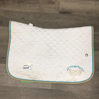 Quilt Baby Saddle Pad, "The Pony Gansters" embroidery, piping *vgc, mnr hair, dirt, stains