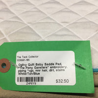 Quilt Baby Saddle Pad, "The Pony Gansters" embroidery, piping *vgc, mnr hair, dirt, stains
