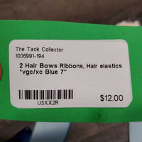 2 Hair Bows Ribbons, Hair elastics *vgc/xc
