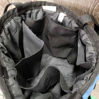 Round Padded Grooming Bag *gc, clean, stains, frayed divider edges, snags & frays
