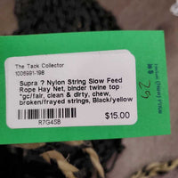 Nylon String Slow Feed Rope Hay Net, binder twine top *gc/fair, clean & dirty, chew, broken/frayed strings

