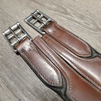 Leather & Long Elastic Sm Belly Girth, D Ring, Tab/Strap *vgc/gc, mnr rubs, dirt?residue, stains & jockies, clean
