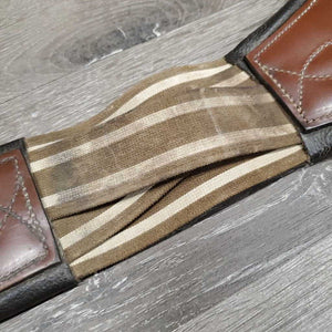 Leather & Long Elastic Sm Belly Girth, D Ring, Tab/Strap *vgc/gc, mnr rubs, dirt?residue, stains & jockies, clean