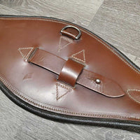 Leather & Long Elastic Sm Belly Girth, D Ring, Tab/Strap *vgc/gc, mnr rubs, dirt?residue, stains & jockies, clean