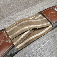 Leather & Long Elastic Sm Belly Girth, D Ring, Tab/Strap *vgc/gc, mnr rubs, dirt?residue, stains & jockies, clean
