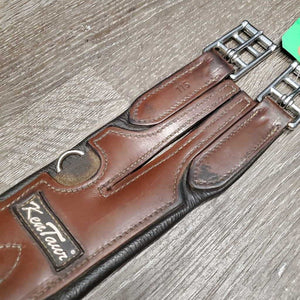 Leather & Long Elastic Sm Belly Girth, D Ring, Tab/Strap *vgc/gc, mnr rubs, dirt?residue, stains & jockies, clean
