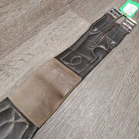 Leather & Long Elastic Sm Belly Girth, D Ring, Tab/Strap *vgc/gc, mnr rubs, dirt?residue, stains & jockies, clean
