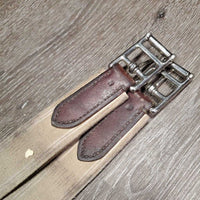 Flat Padded Leather Girth, 2x Els, D Ring *gc, clean, dirty seams, dirt jockies, faded, rubs, stretched, stains
