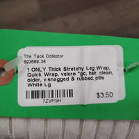 1 ONLY Thick Stretchy Leg Wrap, Quick Wrap, velcro *gc, hair, clean, older, v.snagged & rubbed, pills
