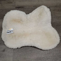 Quilt Sheepskin Half Pad *gc, clean, stains, crunchy, stiff, puckers, cut tabs, pills, mnr hair
