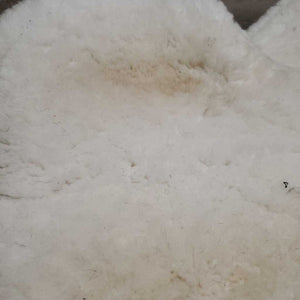 Quilt Sheepskin Half Pad *gc, clean, stains, crunchy, stiff, puckers, cut tabs, pills, mnr hair