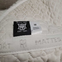 Quilt Sheepskin Half Pad *gc, clean, stains, crunchy, stiff, puckers, cut tabs, pills, mnr hair
