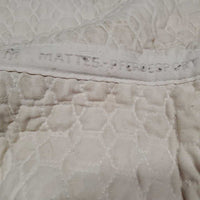 Quilt Sheepskin Half Pad *gc, clean, stains, crunchy, stiff, puckers, cut tabs, pills, mnr hair