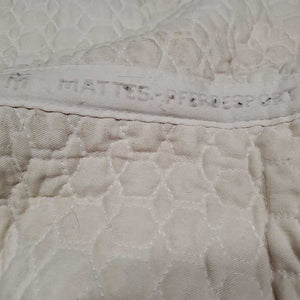 Quilt Sheepskin Half Pad *gc, clean, stains, crunchy, stiff, puckers, cut tabs, pills, mnr hair