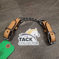 Hvy Leather Chain Curb Strap, Buckles *vgc, mnr rubs & stains
