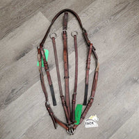 Rsd Leather & Elastic Breastplate, 2 Pc Running Martingale *vgc, clean, mnr film, stains & residue
