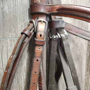 FS Rsd Padded Hunter Hunter Bridle *gc, clean & residue, stains, loose stitching, broken keeper, older, dry14