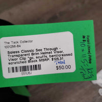 See Through - Transparent Brim Helmet Visor, Visor Clip *gc, scuffs, bent/creased, scratched