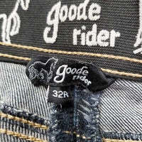 Full Seat Jean Breeches *gc, puckers, v.stained, weak velcro, dirt, rubs, pills
