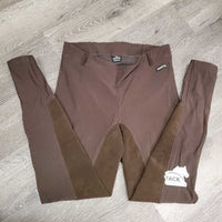 High Waist Full Seat Ribbed Breeches, Pull On *gc, mnr puckers, stains, rubs & pills, peeled ankle els
