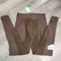 High Waist Full Seat Ribbed Breeches, Pull On *gc, mnr puckers, stains, rubs & pills, peeled ankle els
