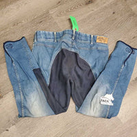 Full Seat Jean Breeches *gc, stretched, puckers, older, v.stained, faded
