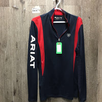 LS Sun Shirt, 1/4 Zip up, mesh sleeves *vgc, rubs, snags & runs, peeled logos, mesh residue
