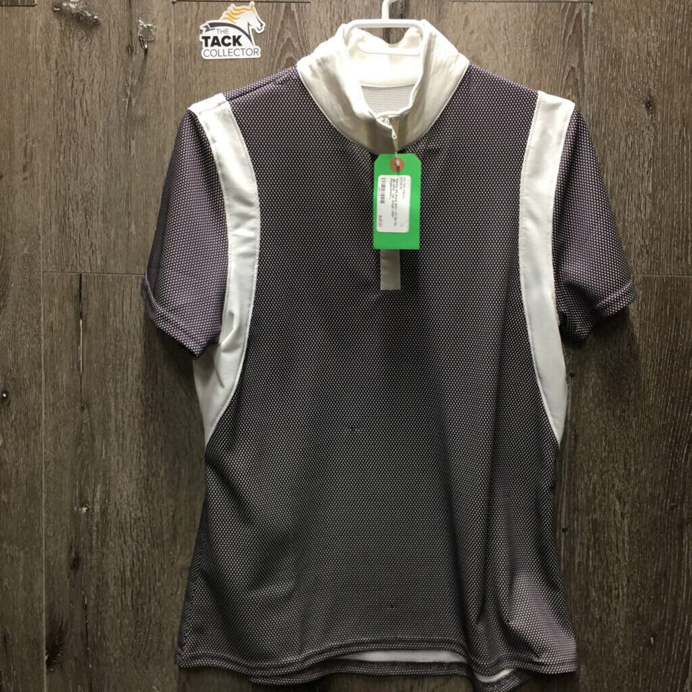SS Show Shirt, 1/3 Zip Up, zip collar *vgc, snags, older