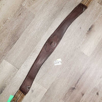 Padded Leather Girth, 2x els, 3x D Ring *vgc/gc, clean, rubs, faded, scratches, dry, deep/hard creases, stretched els