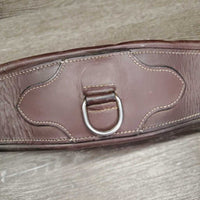 Padded Leather Girth, 2x els, 3x D Ring *vgc/gc, clean, rubs, faded, scratches, dry, deep/hard creases, stretched els
