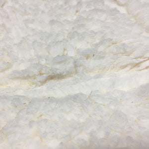 Sheepskin Quilt Half Pad, rolled edges *vgc, clean, v. clumpy, mnr stains, hair, threads