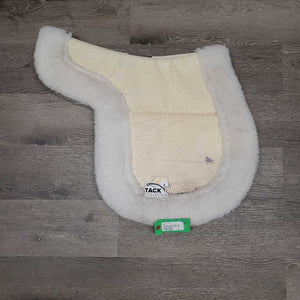 Fleece Non-Slip Fitted Hunter Saddle Pad *gc, stains, clumpy, hairy, dirt, rubs, dingy