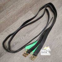 Thick Wide Stirrup Leathers, hvy Brass Buckles *gc, scrapes, xholes, clean, uneven, stiff
