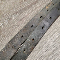 Thick Wide Stirrup Leathers, hvy Brass Buckles *gc, scrapes, xholes, clean, uneven, stiff
