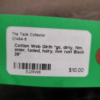 Cotton Web Girth *gc, dirty, film, older, faded, hairy, mnr rust