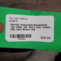 Narrow Adjustable Breastplate *gc, older, fair, film?, stain, xholes, hair, bent
