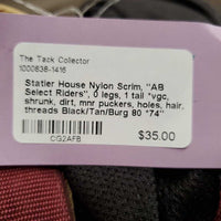 Nylon Scrim, "AB Select Riders", 0 legs, 1 tail *vgc, shrunk, dirt, mnr puckers, holes, hair, threads

