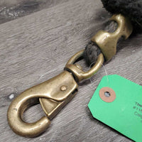 Narrow Short Nylon Lead Rope, Bull Snap *fair, v.stained, v.dirty, knotted, faded, rubs, snags, stain, v.stiff