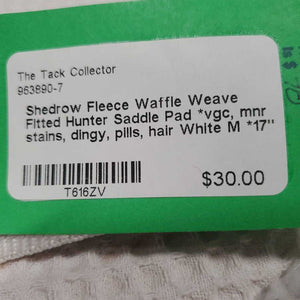 Fleece Waffle Weave Fitted Hunter Saddle Pad *vgc, mnr stains, dingy, pills, hair