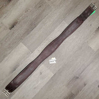Padded Thick Leather Girth, 1x Els *gc/vgc, inside: v.dirty/film, older, scuffs, scratches
