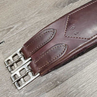 Padded Thick Leather Girth, 1x Els *gc/vgc, inside: v.dirty/film, older, scuffs, scratches

