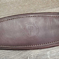 Padded Thick Leather Girth, 1x Els *gc/vgc, inside: v.dirty/film, older, scuffs, scratches
