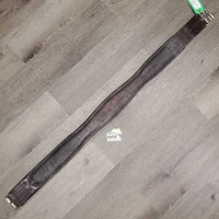 Padded Thick Leather Girth, 1x Els *gc/vgc, inside: v.dirty/film, older, scuffs, scratches
