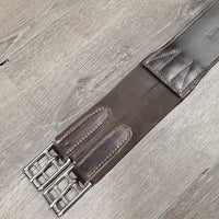 FS Leather Girth, 2x Els. D Ring *NO Velcro Fleece Liner, gc, mnr dirt & residue, hair
